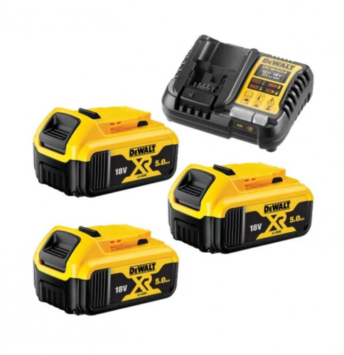 DeWalt zestaw = ładowarka 4A DCB1104 + 3x akumulator 5Ah DCB184 = DCB1104P3-QW